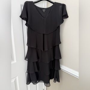 SL Fashions Black High Low Layered Dress